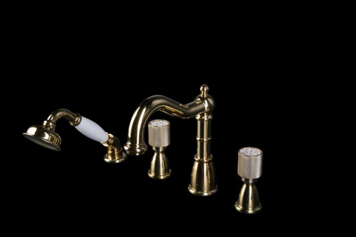 Смеситель на борт ванны, золото, Royal Cristal Boheme 395-Royal/CRST