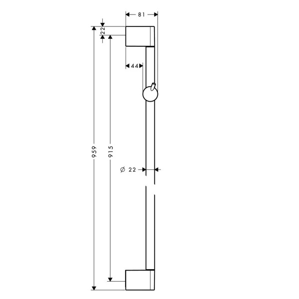 Душевая штанга 90см Unica Hansgrohe, хром арт. 27609000