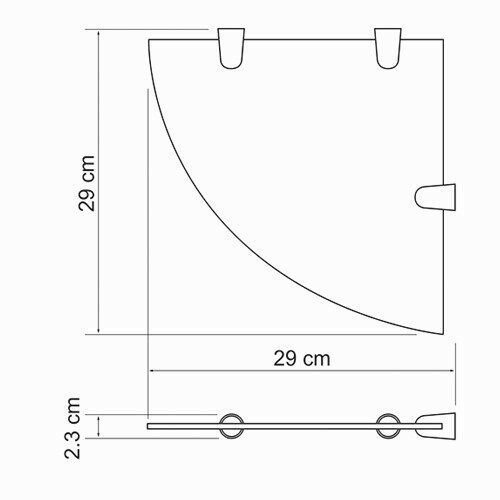 Полка стеклянная угловая WasserKRAFT арт. K-533