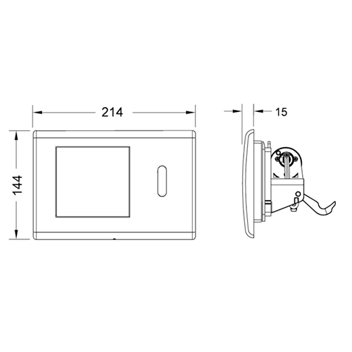 Панель смыва c инфракрасным датчиком, латунь, цвет: хром глянцевый, planus TECE арт. 9240351