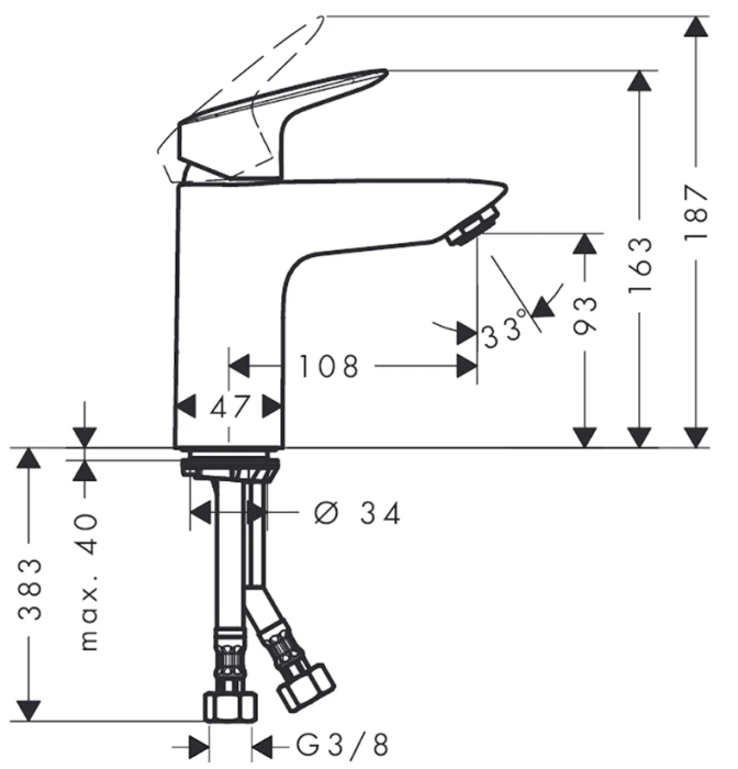 Смеситель для раковины Hansgrohe Logis с донным клапаном, цвет хром арт. 71107000