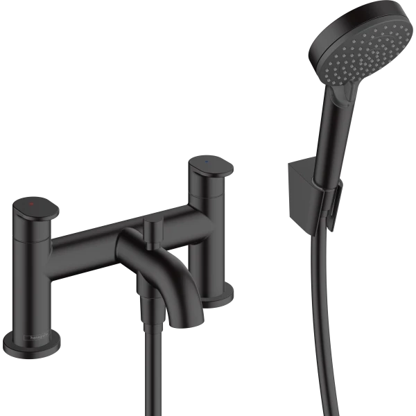Смеситель для ванны на 2 отверстия, и ручной душ, Hansgrohe Vernis Blend, черный арт. 71461670