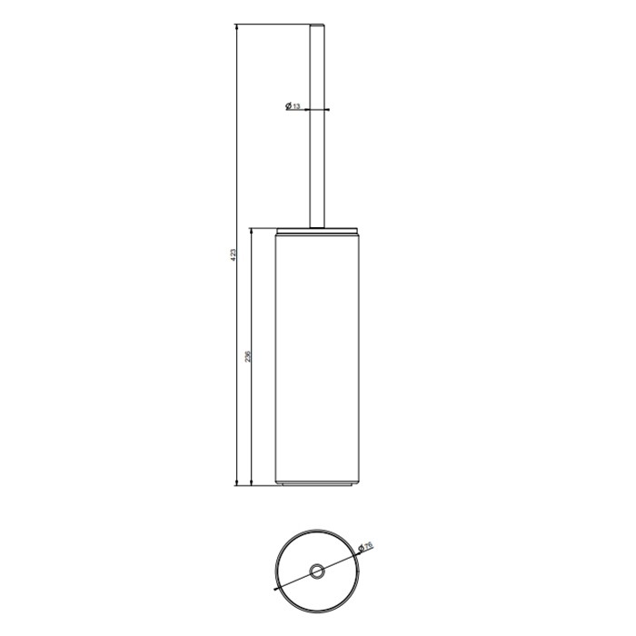 Ершик напольный, черный, Gessi Tondo, black xl арт. 63744#299