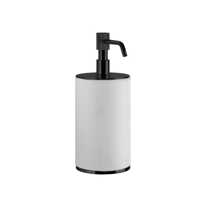 Дозатор для жидкого мыла настольный, Gessi Venti20, белый, фурнитура черный матовый арт. 65437#299
