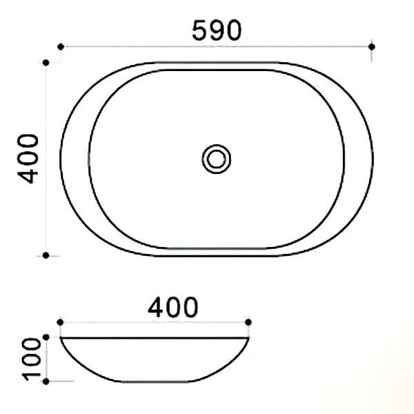 Раковина 59х40х10, накладная, белая, Azario - AZ-4542