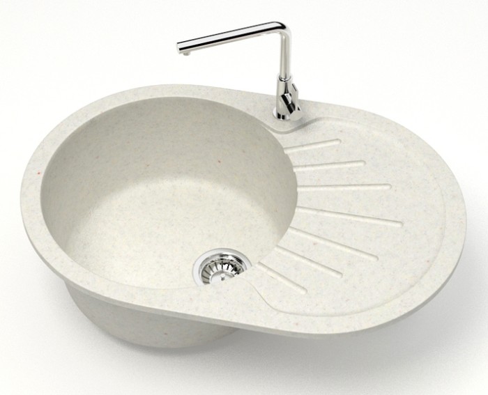 Кухонная мойка Flora 730x450x215 искусственный мрамор, хлопок, Azario FLORA - CS00079914