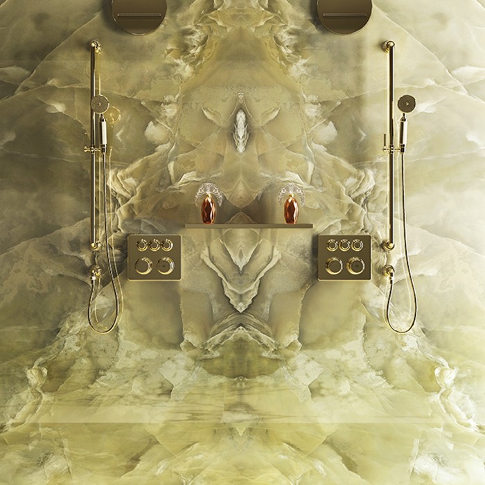 Душевой гарнитур с ручным душем, шлангом 1500 мм. и подводом воды, Gessi Venti20, brass pvd арт. 65142#710