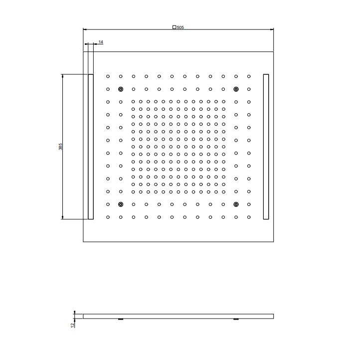 Верхний душ 50х50см., потолочный, Gessi Colour, gold pvd арт. 57997#246