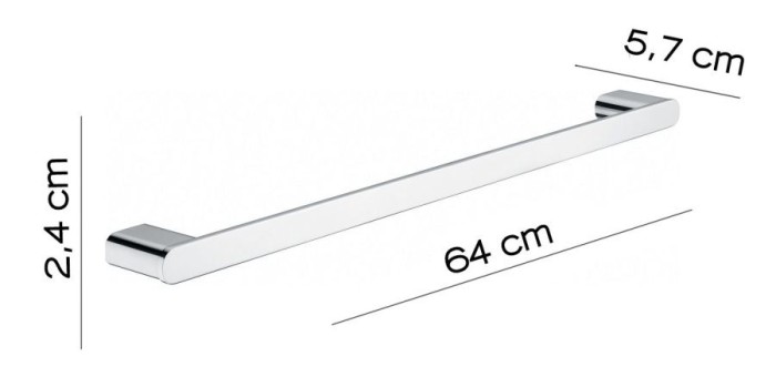 Полотенцедержатель, длина 64 см Azzorre Gedy, A121/60(13) цвет: хром