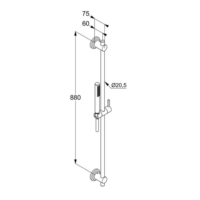 Душевой гарнитур 1s, nova fonte Kludi, хром - 2084005-25