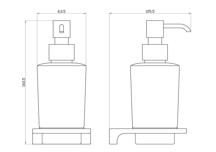 Дозатор мыла, Wonzon & Woghand Eclipse, WW-9133-LG цвет: золото