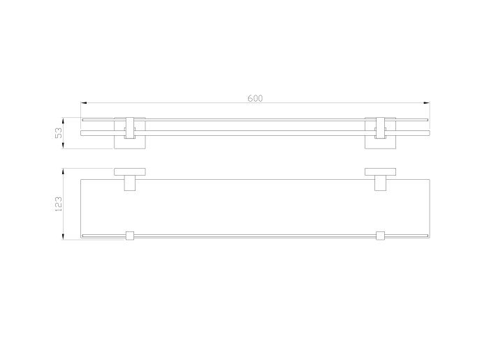 Стеклянная полка для ванной, Wonzon & Woghand Polo, WW-8927-BN цвет: никель