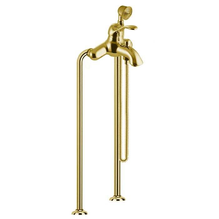 Fima Carlo Frattini Смеситель для ванны, напольный, с ручным душем, Lamp, F3304/4OR цвет: золото