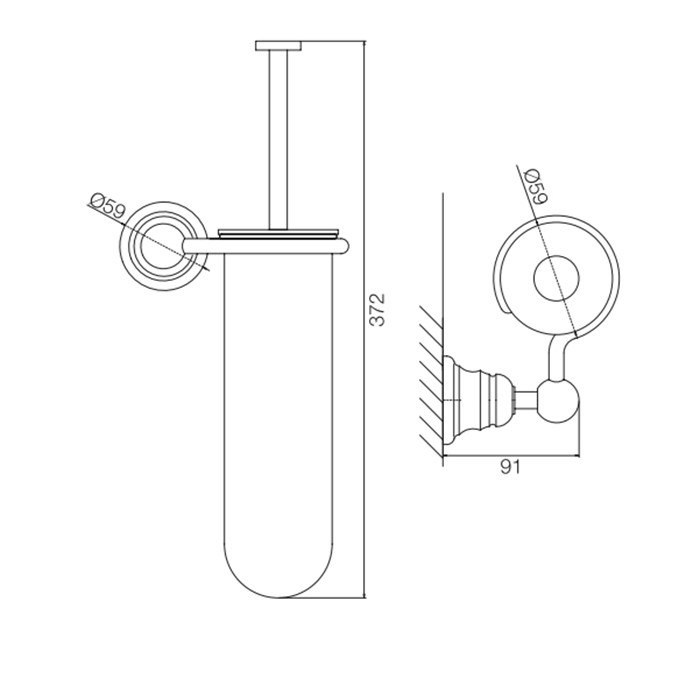 Fima Carlo Frattini Туалетный ёршик, подвесной, Accessori, F6066/1OR цвет: золото