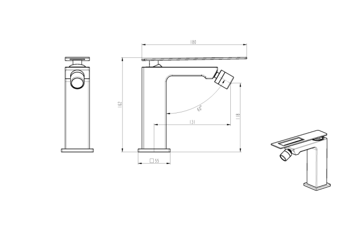 Смеситель для биде whitechrome.2, Boheme Q - 146-WCR.2