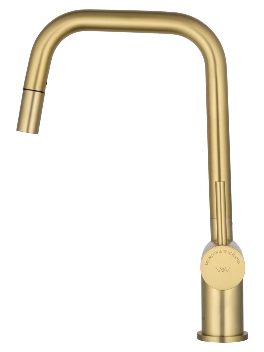 Смеситель для кухни с выдвижым изливом, Wonzon & Woghand, WW-6018-BG цвет: золото