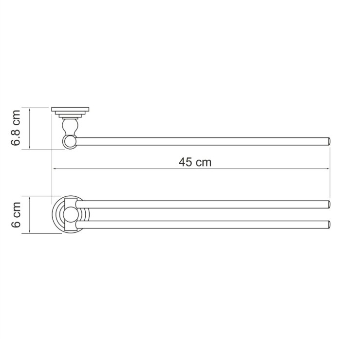Держатель полотенец двойной WasserKRAFT Ammer К-7000 арт. K-7031