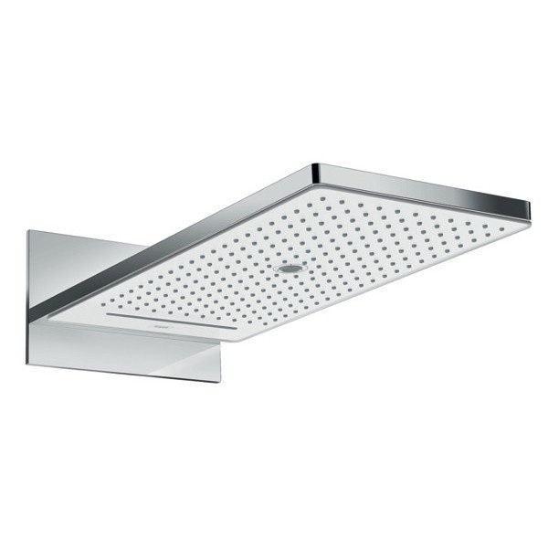Верхний душ с настенным креплением скрытого монтажа Rainmaker Select Hansgrohe, белый, хром арт. 24001400