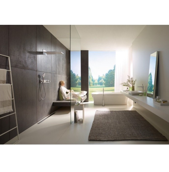 Верхний душ с настенным креплением скрытого монтажа Rainmaker Select Hansgrohe, белый, хром арт. 24001400