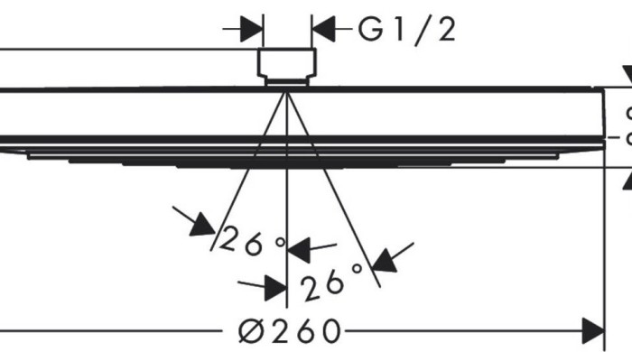 Верхний душ Pulsify S Hansgrohe, черный арт. 24140670