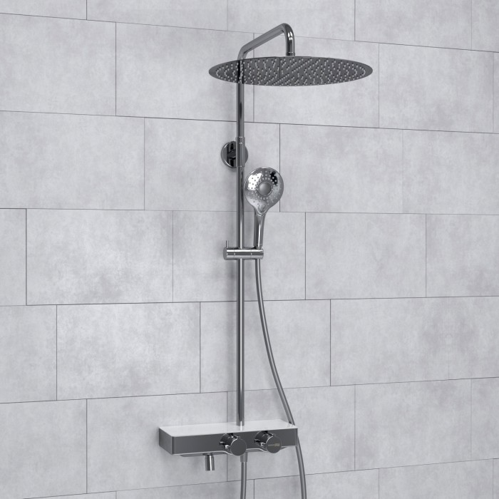 Душевая система с термостатическим смесителем WasserKRAFT арт. A113.117.101.CH Thermo
