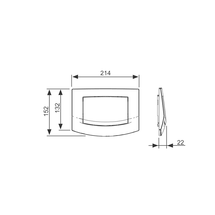 Панель смыва с одной клавишой, хром глянцевый, ambia TECE арт. 9240126