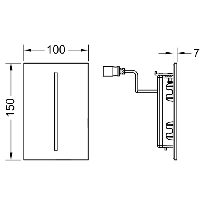 Электронная панель смыва писсуара, питание от батареи 7,2 в, белый глянцевый, filo TECE арт. 9242035