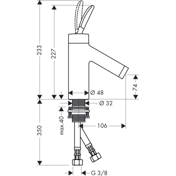 Смеситель для раковины Starck Classic Axor, шлифованное золото арт. 10018250