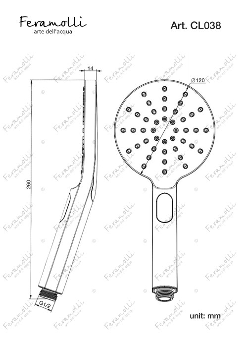 Ручной душ 3 режима, хром, Tropicale Feramolli - CL038