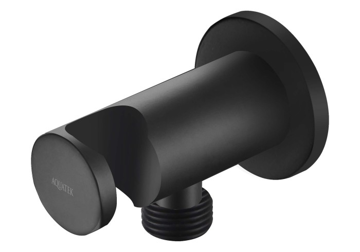Шланговое подсоединение с держателем душа, Aquatek, черный арт. AQ2455MB