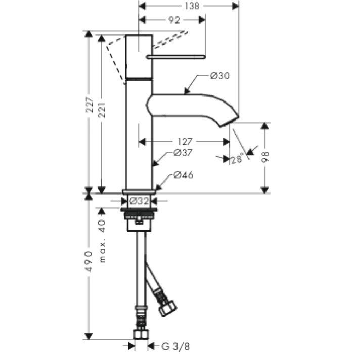 Смеситель для раковины Uno Axor, полированное золото арт. 38026990