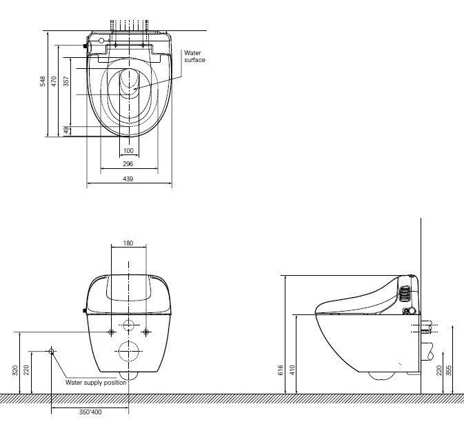 Автоматический подвесной унитаз-биде, GIOVANNONI TOTO, TCF892G/CW882Y цвет: белый