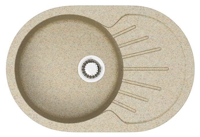 Кухонная мойка Flora 730x450x215 искусственный мрамор, песочная, Azario FLORA - CS00079915
