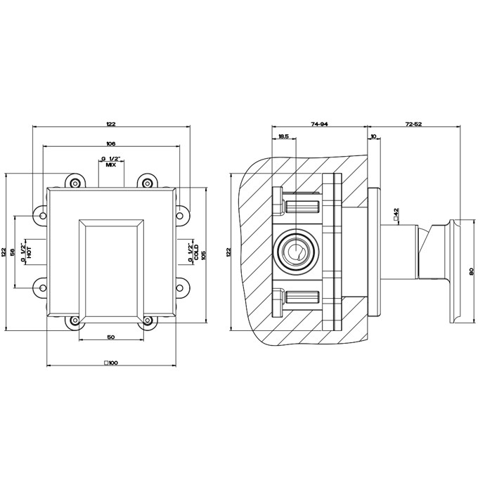 Встраиваемый однорычажный смеситель для раковины, Gessi Eleganza, черный металлик арт. 46106#706