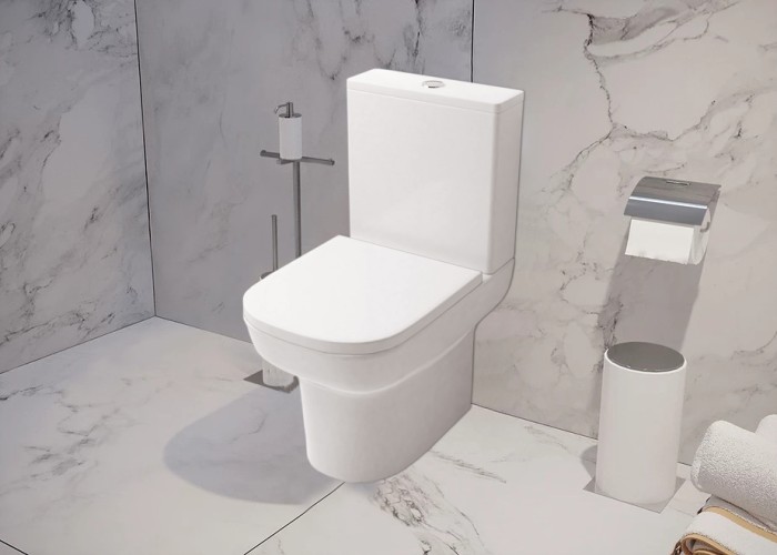 Унитаз-компакт 380х620х805 напольный, безободковый, в комплекте с арматурой GEBERIT, сиденье микролифт, Azario Alba арт. AZ-8323 GB