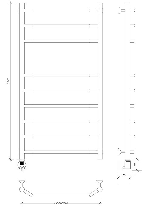 Полотенцесушитель электрический 100x50 Агата 5 Secado арт. 4673739232385