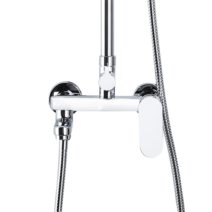 Душевая колонна со смесителем для ванны, с поворотным изливом, круглая, хром, Azario ARIZONA арт. AZ-20R