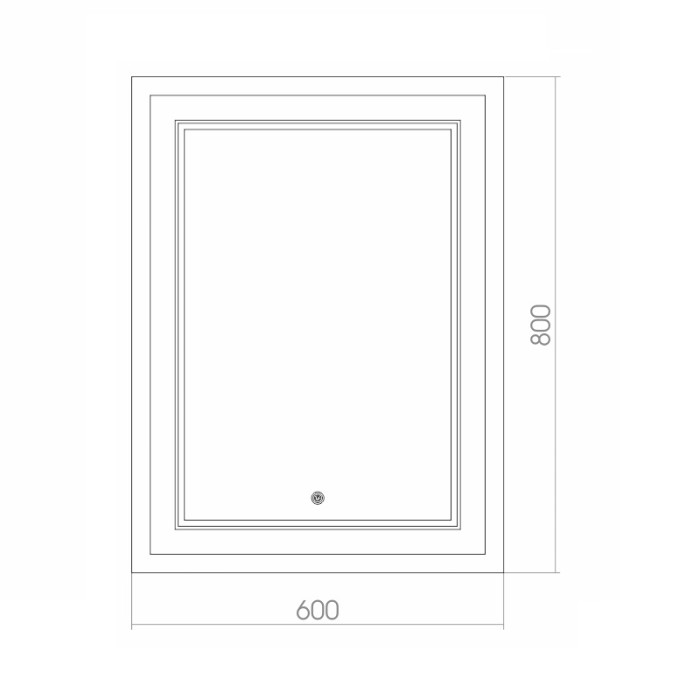 Зеркало 600Х800 подсветка с диммером, сенсорный выключатель, Azario Grand - ФР-00001397
