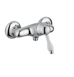 Однорычажный смеситель внешнего монтажа для душа, ручка - белая керамика, Giulini Harmony, хром арт. 9508CE