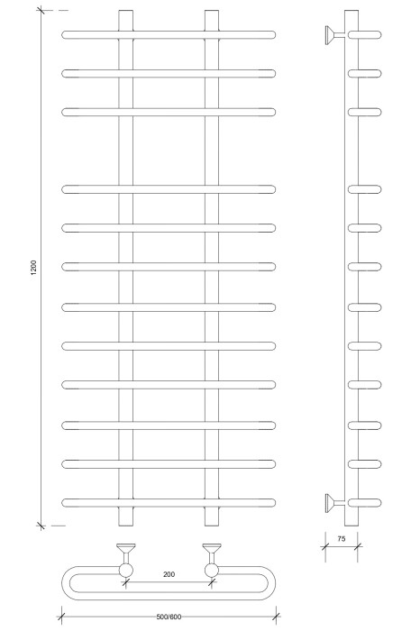 Полотенцесушитель водяной 120x20x60 Венеция 5 (хром) Secado арт. 4603777446628