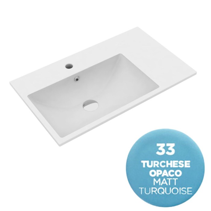 Раковина 90x45 см, с 1 отв. подвесная, встраиваемая, Olympia ceramica Tutto evo, голубой матовый арт. TUE4890133