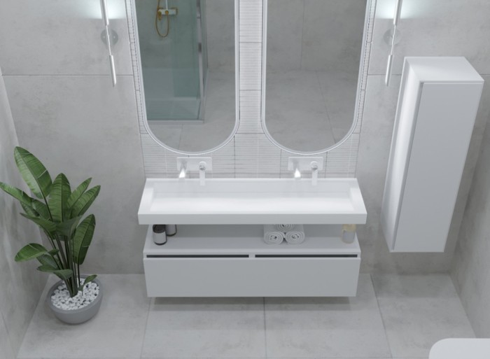 Столешница моноблок 140x46см, Boheme Flat - 859-140