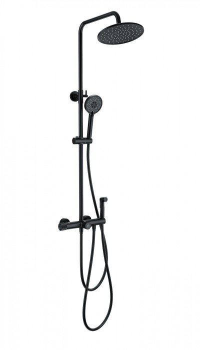 Душевая система с техническим душем и термостатом, Wonzon &amp; Woghand, WW-B3097-A-MB цвет: черный