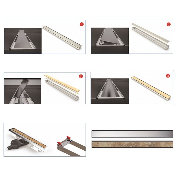 Душевой лоток BERGES напольный B1 Keramik 800 нержавеющая сталь, матовый черный, S-сифон D50/110, арт.095019