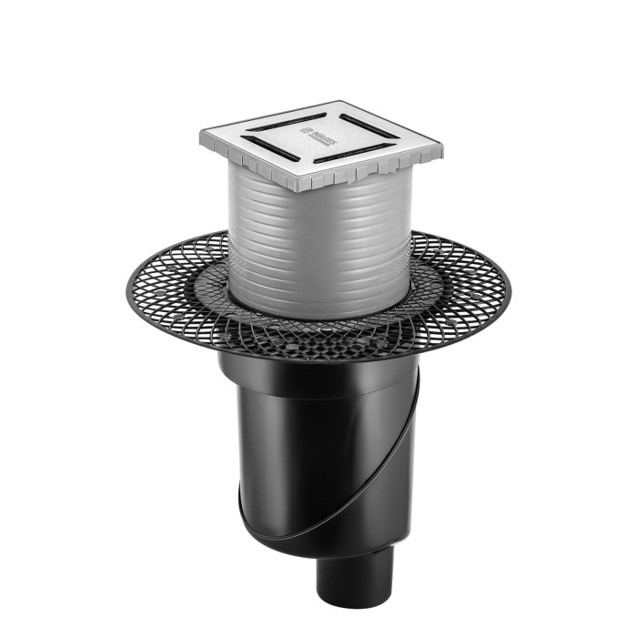 Душевой трап BERGES PLATZ Norma 100х100, хром глянец, S-сифон D50/105 H50, арт.091058