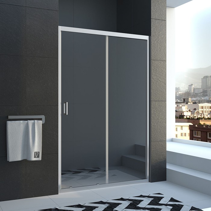 Душевая дверь 1300x1850, Veconi Vianno, хром, стекло прозрачное арт. VN46-130-01-C5
