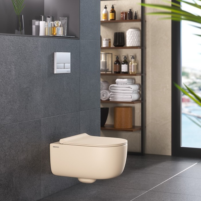 Унитаз BERGES EGO XL, матовый жасмин микролифт, арт. 082728