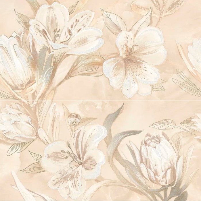 Панно beige flower (2 шт) 63x63 AZORI Opale арт. 589032003