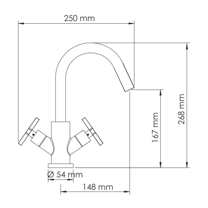 Смеситель для раковины Weser 7800 WasserKRAFT арт. 7803
