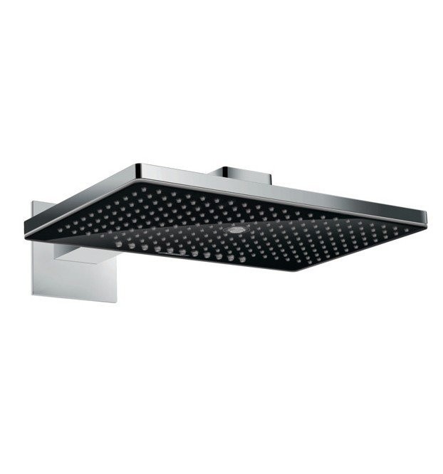 Верхний душ с настенным кронштейном скрытого монтажа Rainmaker Select Hansgrohe, черный, хром арт. 24007600